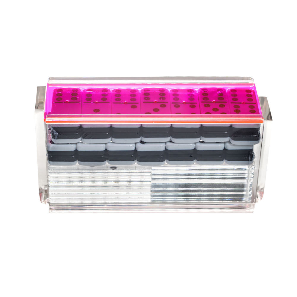 "El Catire" Domino Set with Racks -Neon Pink